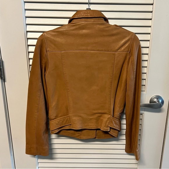 All Saints Limited Edition Wyatt Biker Jacket in Tan Size 0 - Picture 2 of 3